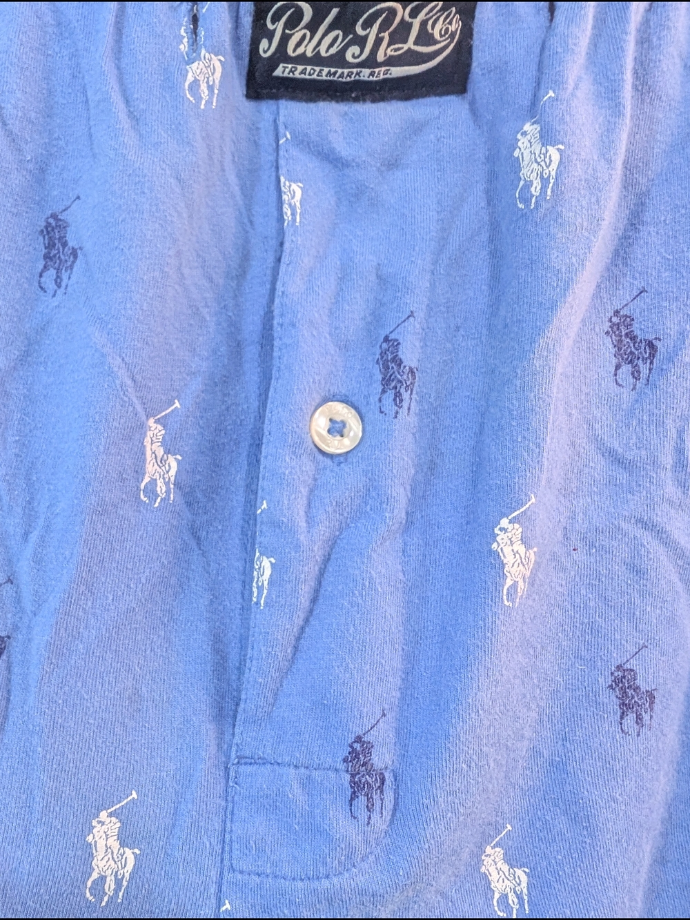 Polo by Ralph Lauren Light Blue All-Over Pony Cotton Boxer Shorts Size Large - Picture 4 of 5
